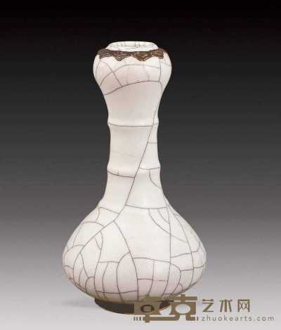 清 哥瓷蒜头瓶 高19.3cm